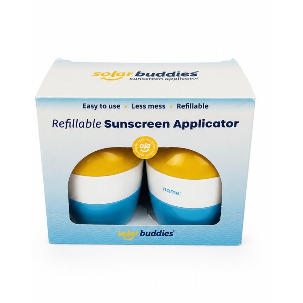 Solar Buddies Refillable Sunscreen Applicator 2-Pack BPA Free 100mL Open Box